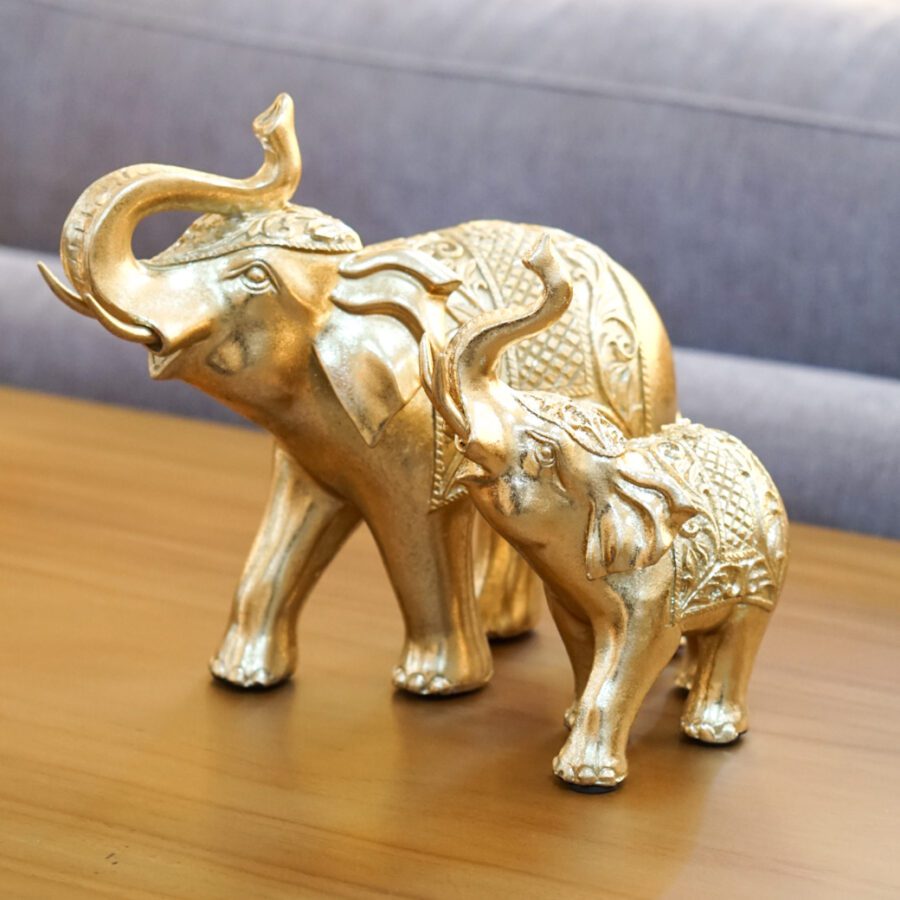 FIGURAS ELEFANTES GOLD x2