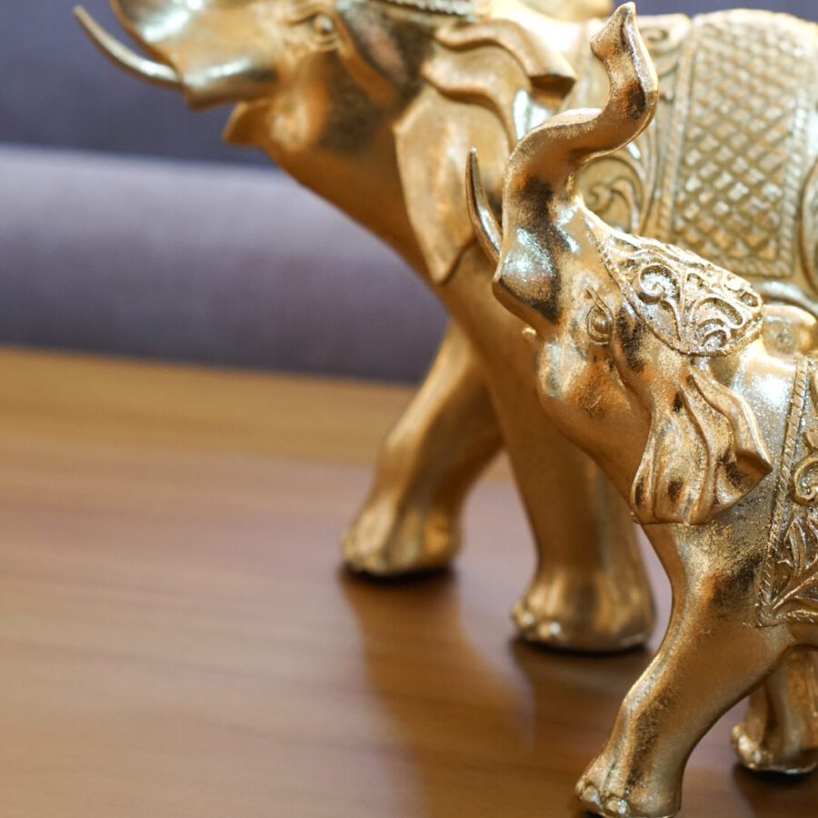 FIGURAS ELEFANTES GOLD x2
