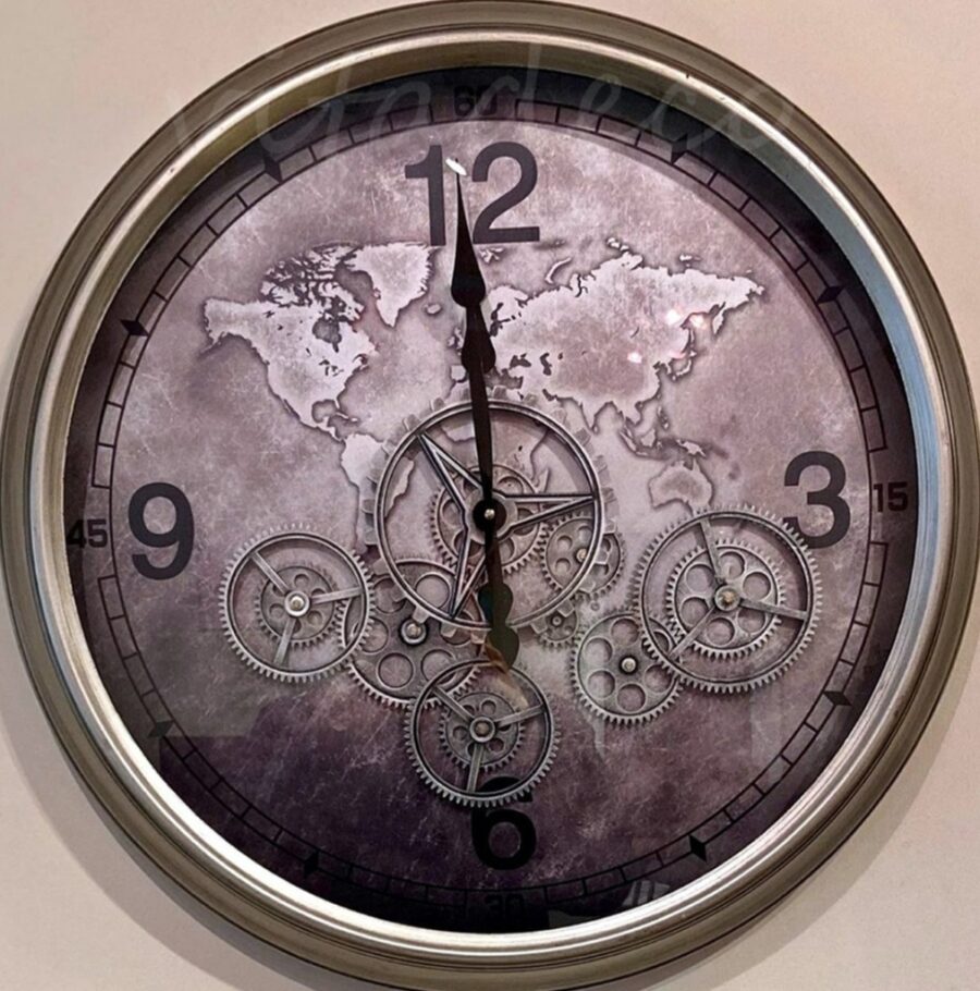 RELOJ ENGRANAJES MAPA MUNDI