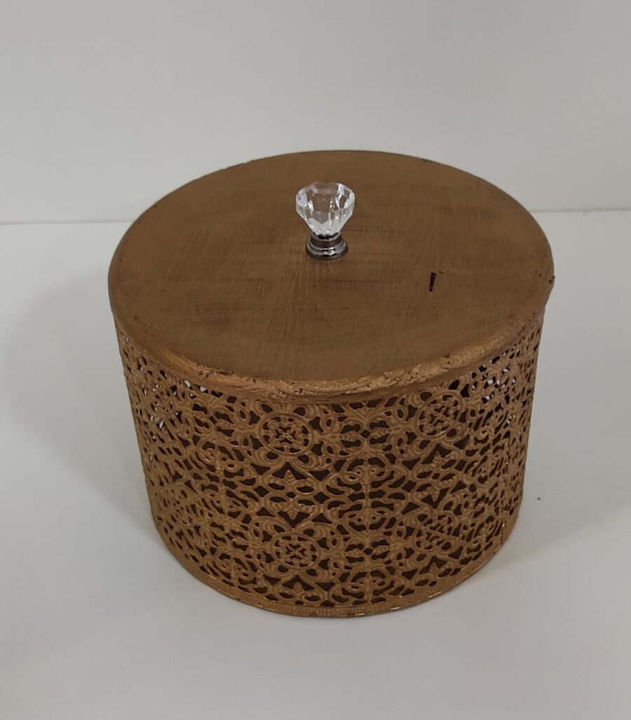 CAJA METAL CON TAPA MADERA