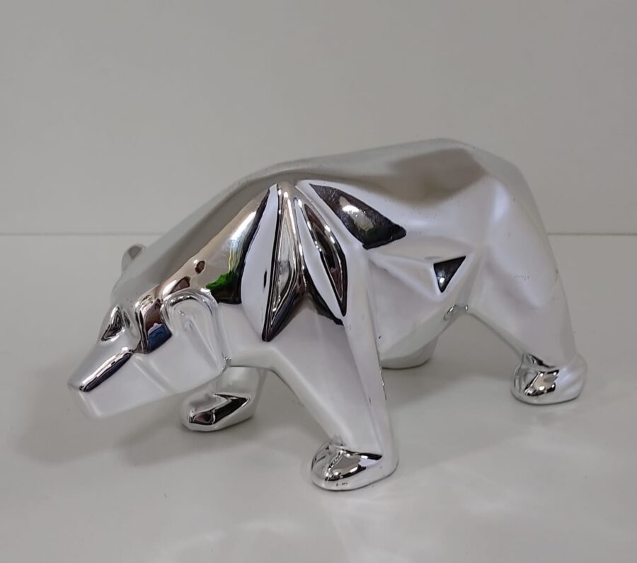 DECO OSO GEOMETRICO PLATA