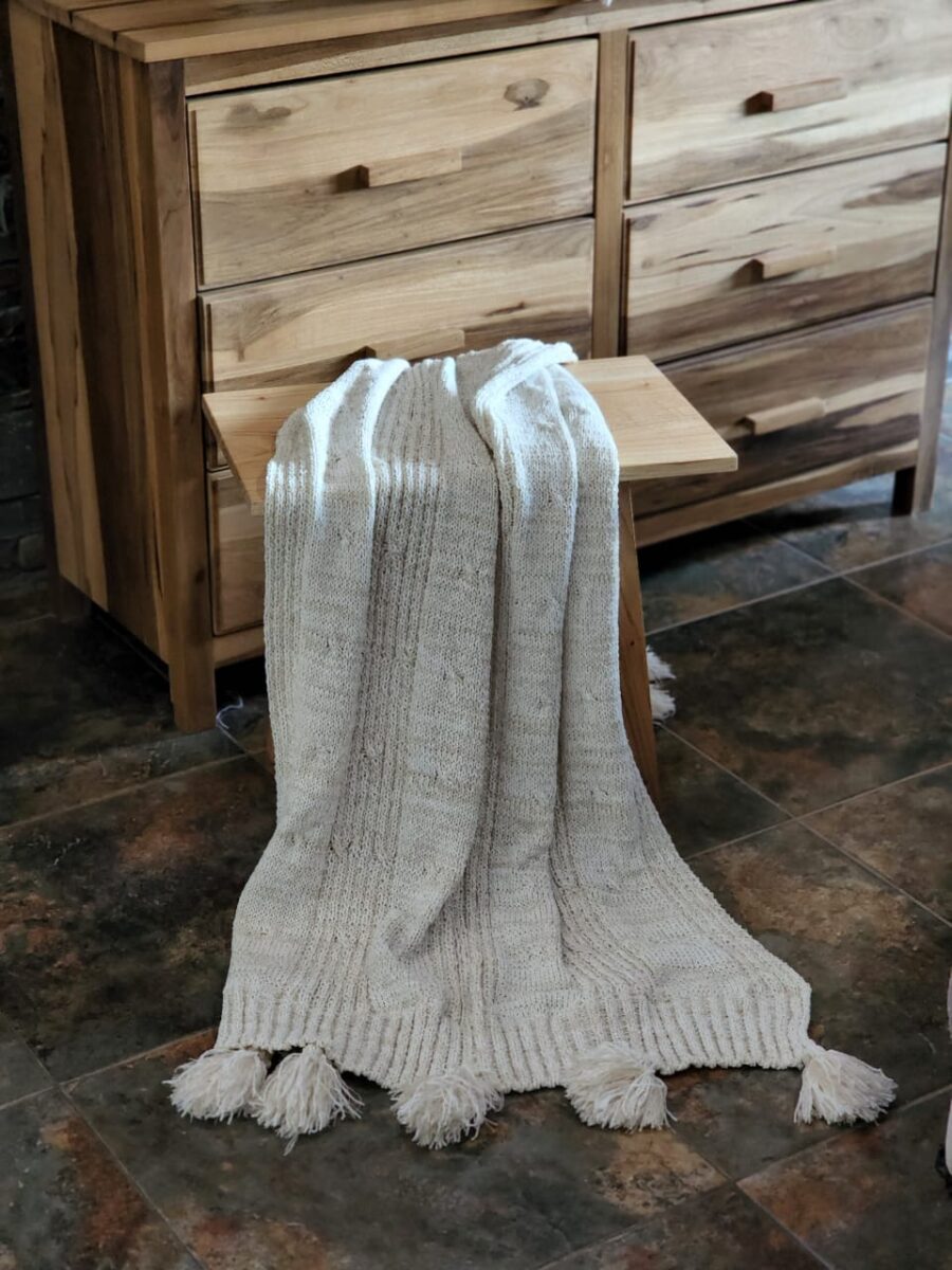 MANTA TEJIDA BEIGE 1.80 x 0.80