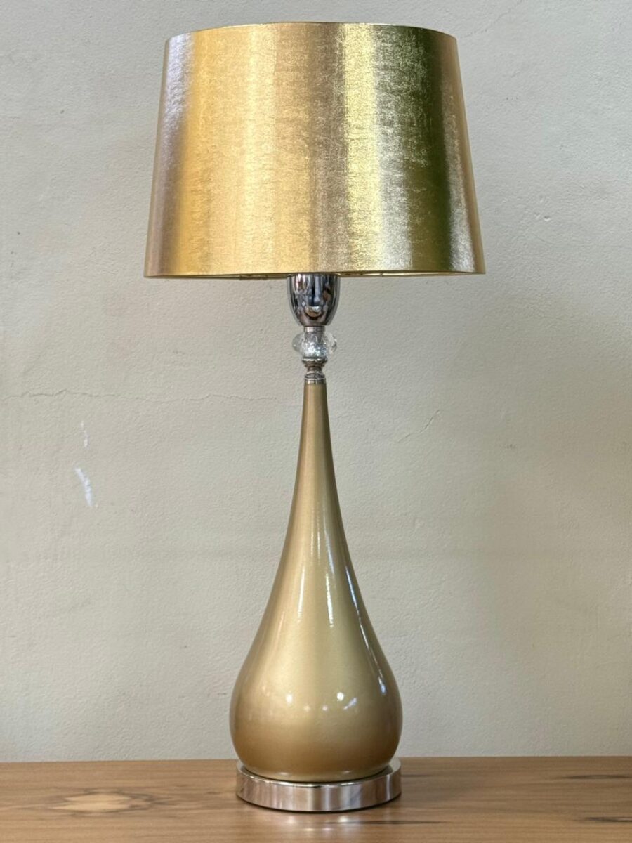 LAMPARA ODISEA CON CRISTAL DORADA