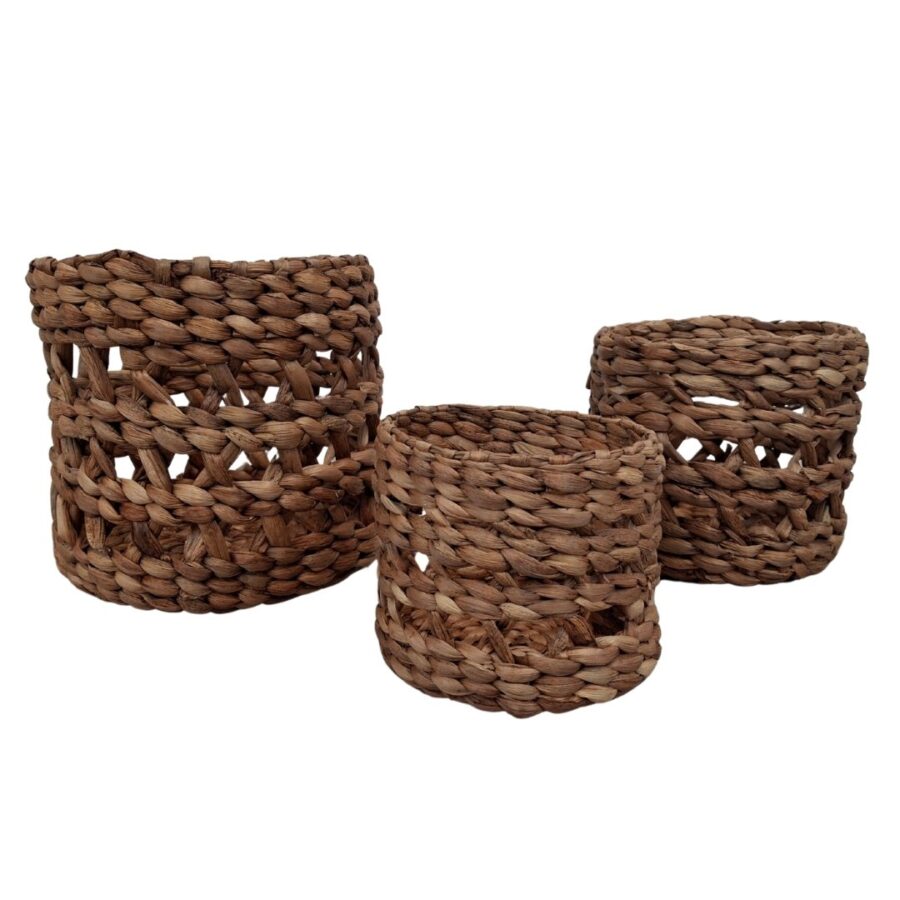 SET 3 CESTO LOLI NAT. TRENZADO 15 18 22 CM
